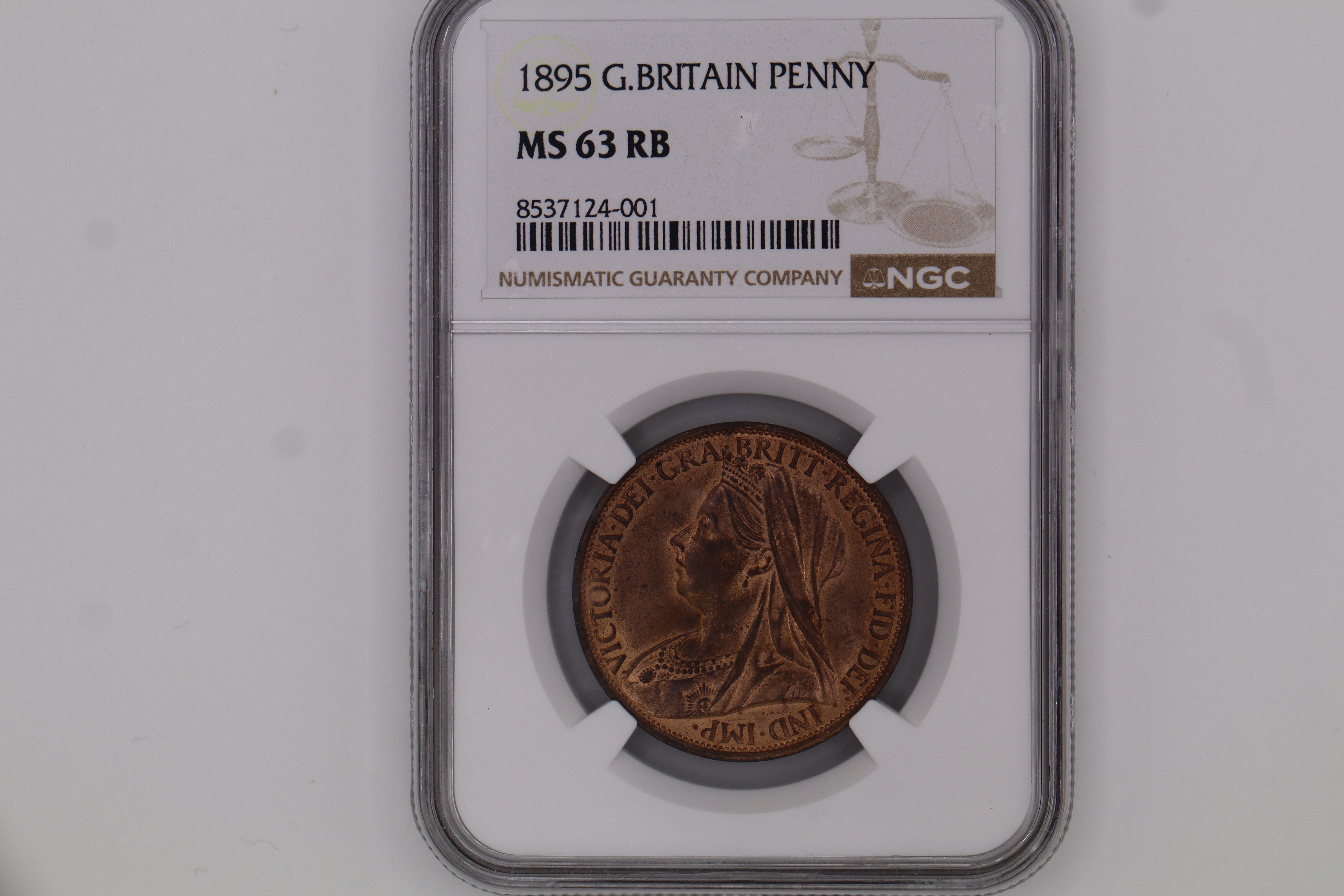 1895 G.BRITAIN PENNY MS63 RB