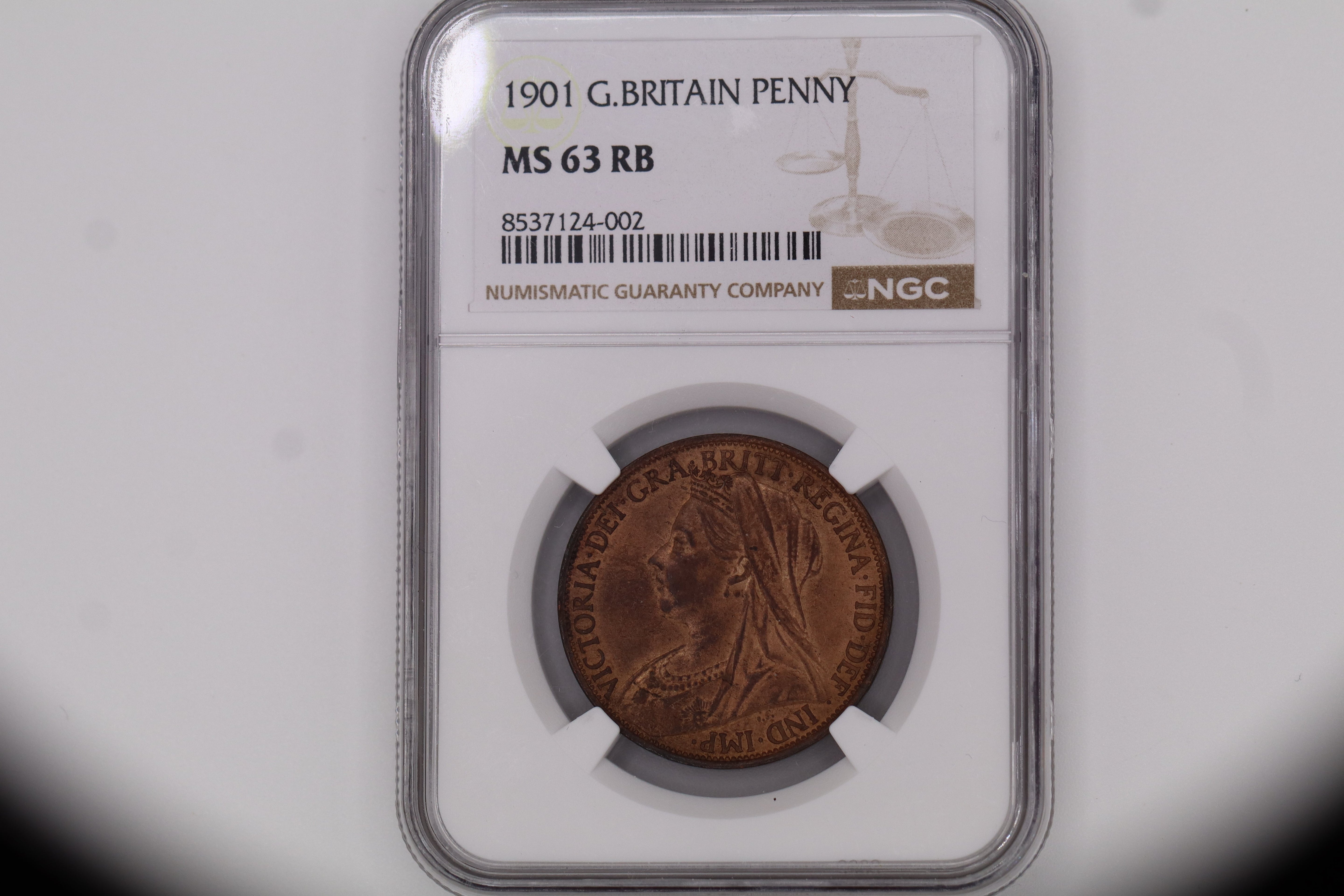 1901 G.BRITAIN PENNY MS63 RB