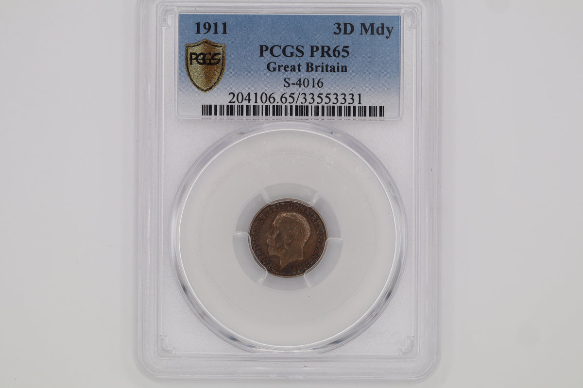 1911 George V 3D Silver Proof PR65 PCGS