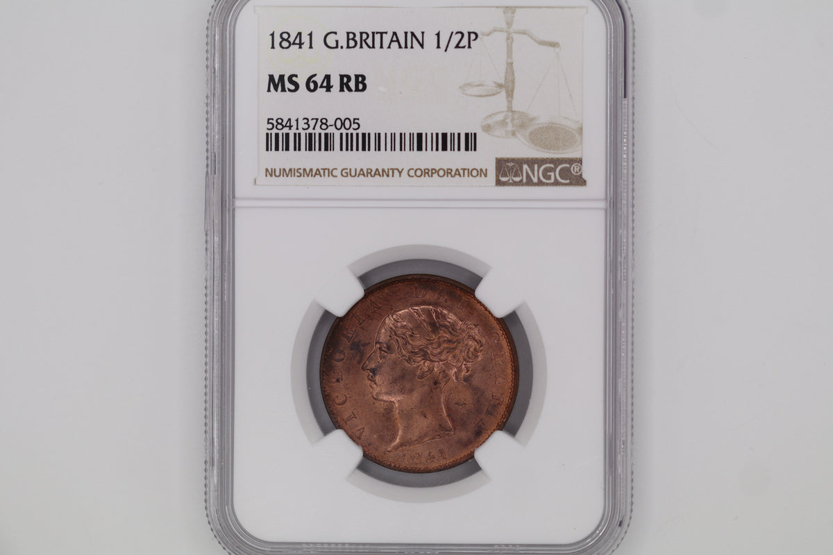 1841 G.Britain Half Penny MS64RB