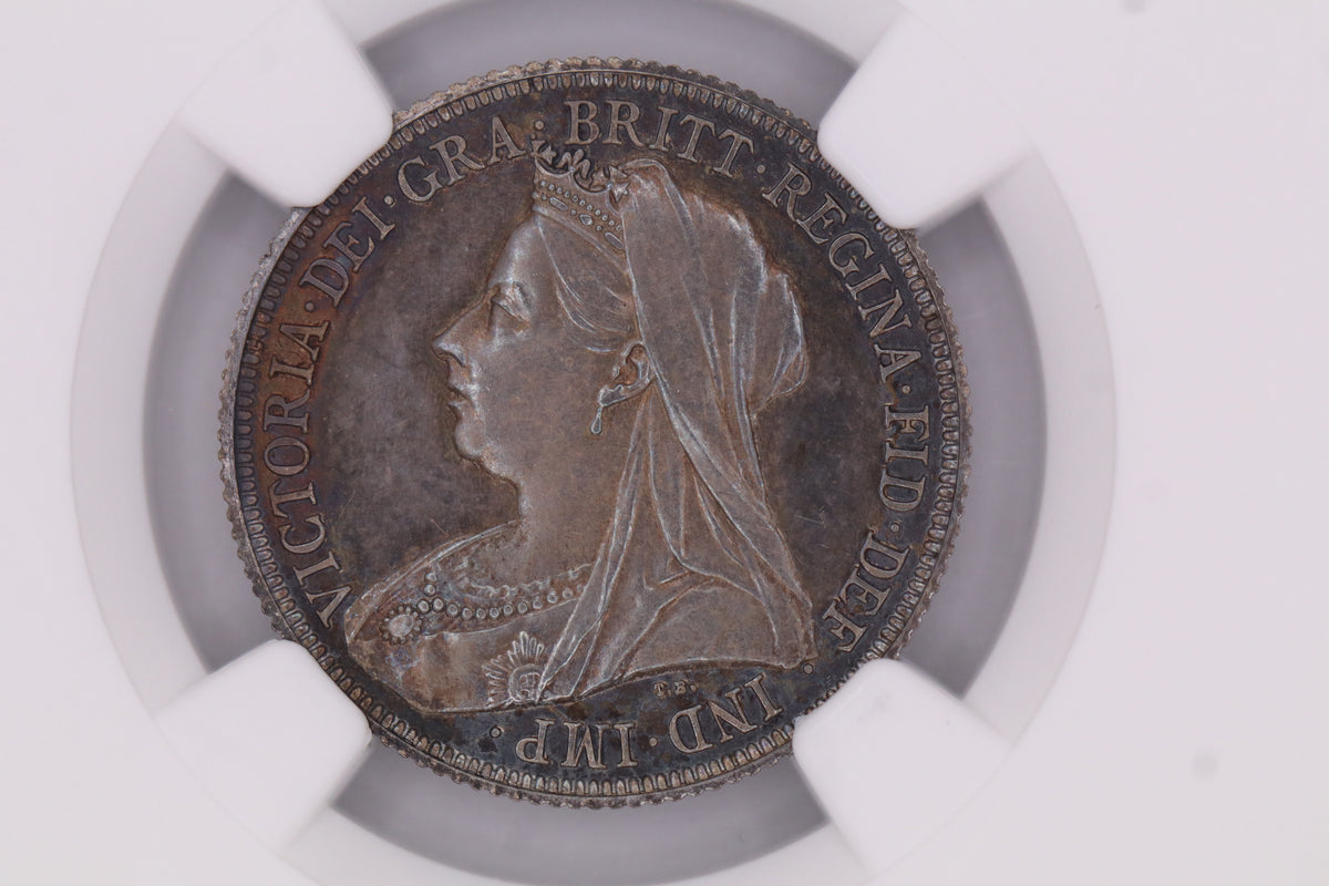 1893 Victoria Proof Silver Shilling PF64