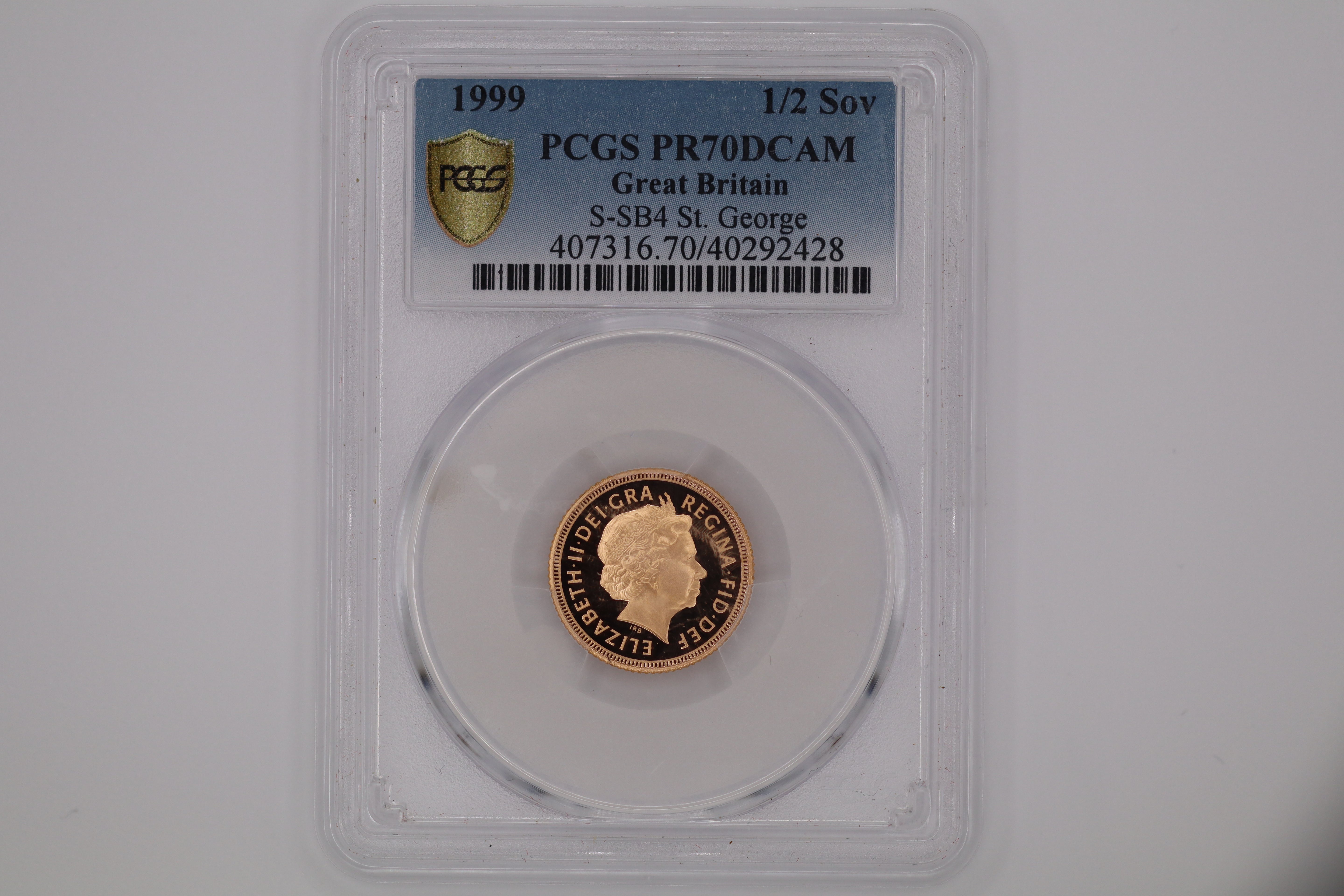 1999 Great Britain Half Sovereign PCGS PR70DCAM
