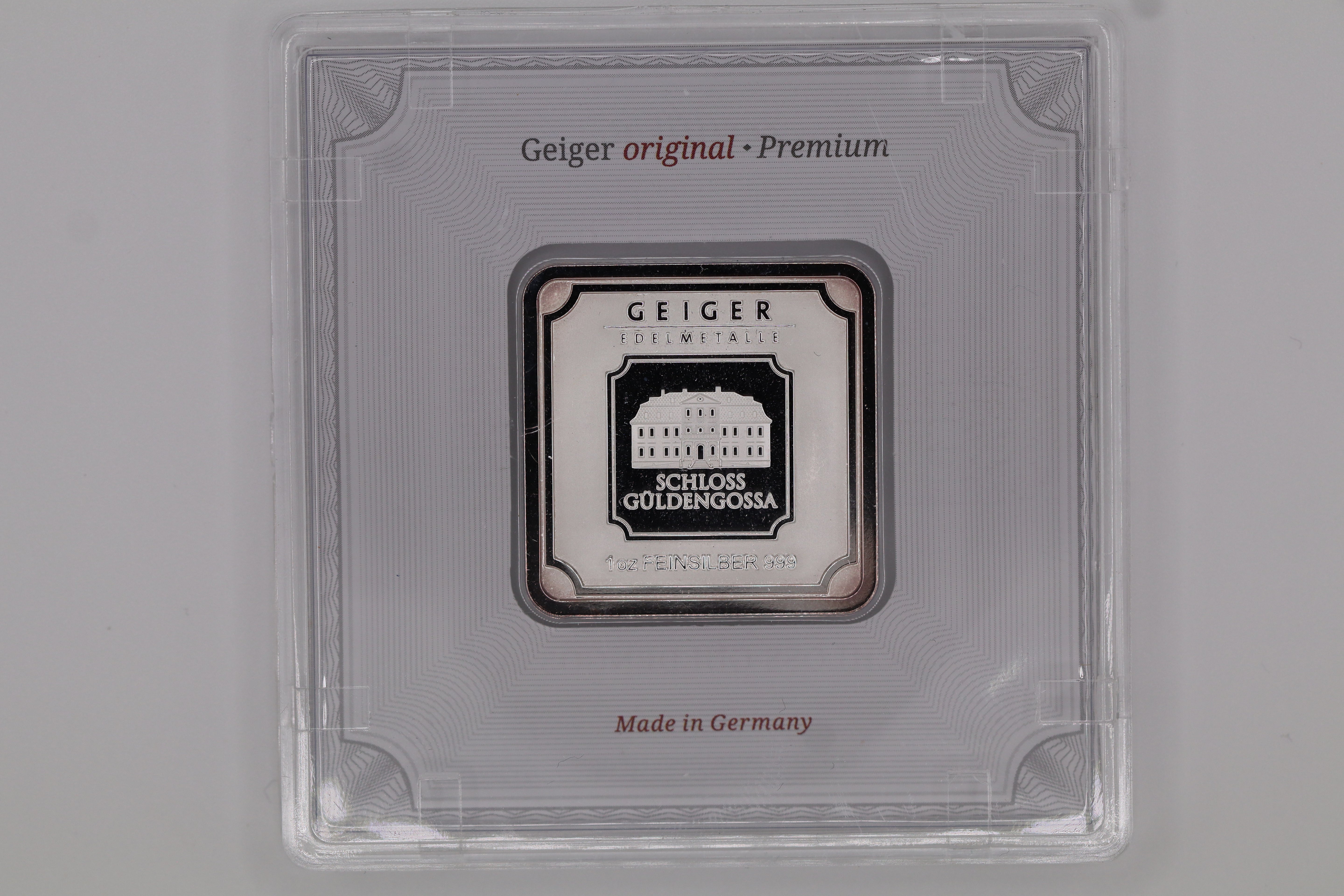 1oz Silver Geiger Bar - Premium