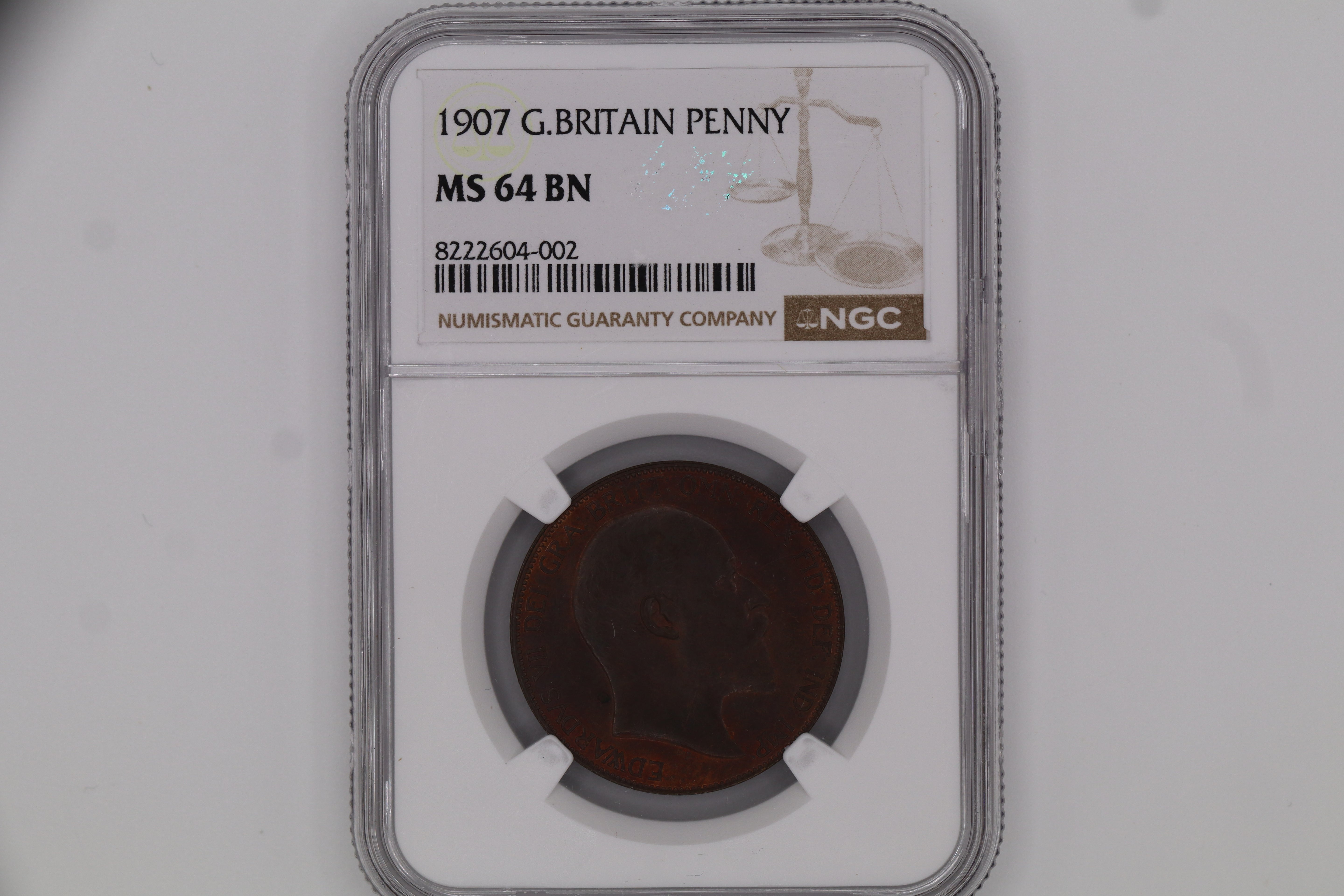 1907 G.BRITAIN PENNY MS64 BN