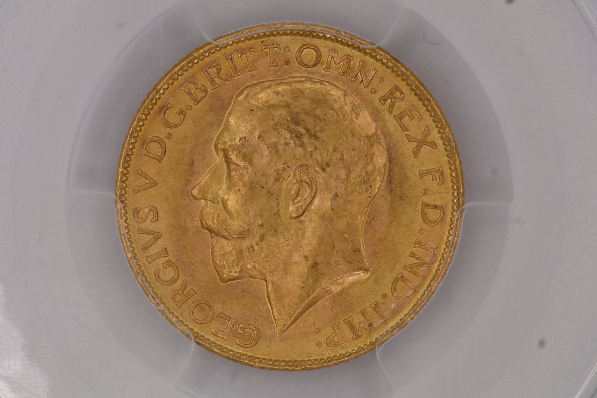 1912-M George V Gold Sovereign PCGS MS64