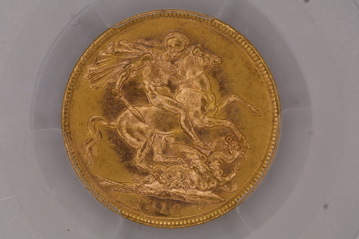 1912-M George V Gold Sovereign PCGS MS64
