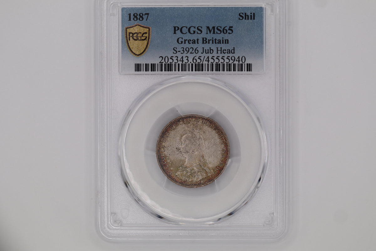 1887 Victoria Jubilee Head Shilling MS65 PCGS