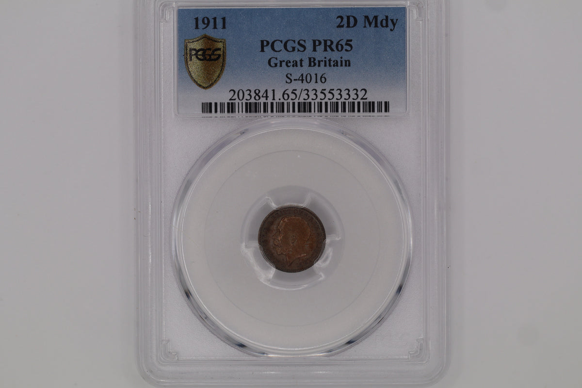 1911 George V 2D Mdy Silver Proof PR65 PCGS