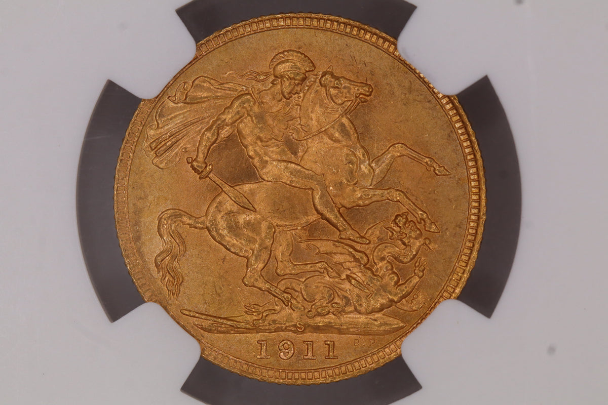 1911 Sydney Mint George V Sovereign MS64