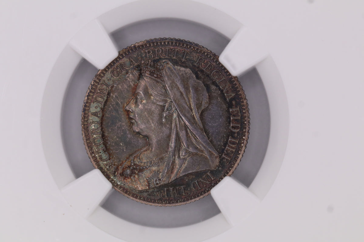 1893 Victoria Veiled Head Proof Silver Sixpence PF63