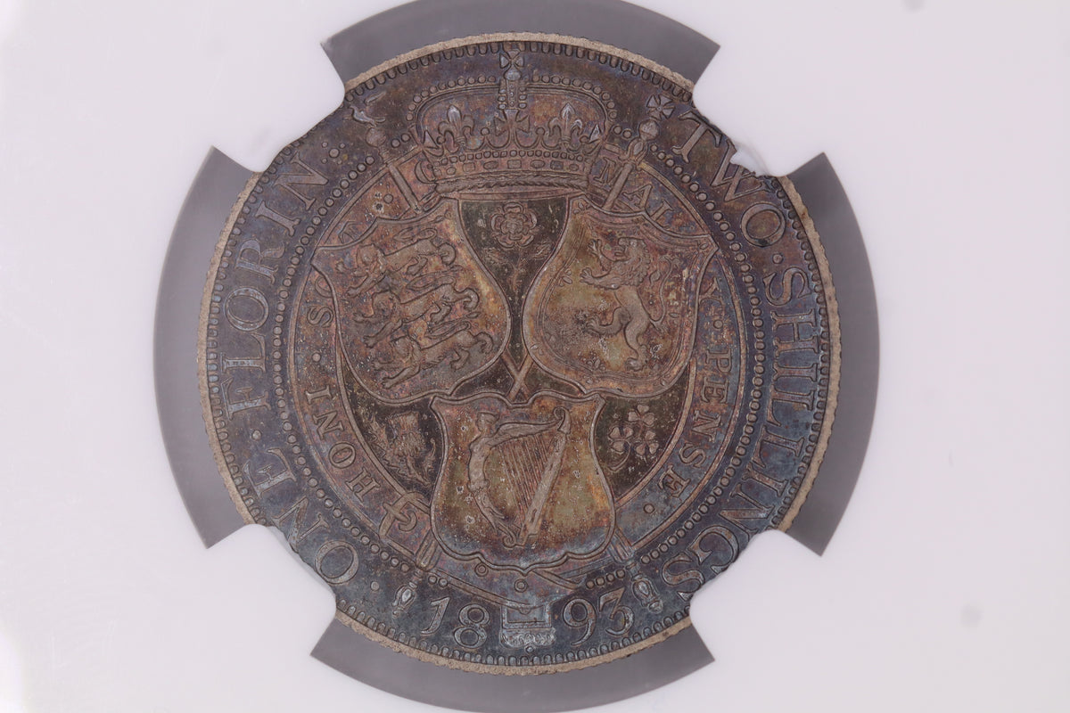 1893 Victoria VH Proof Florin 2S PF64