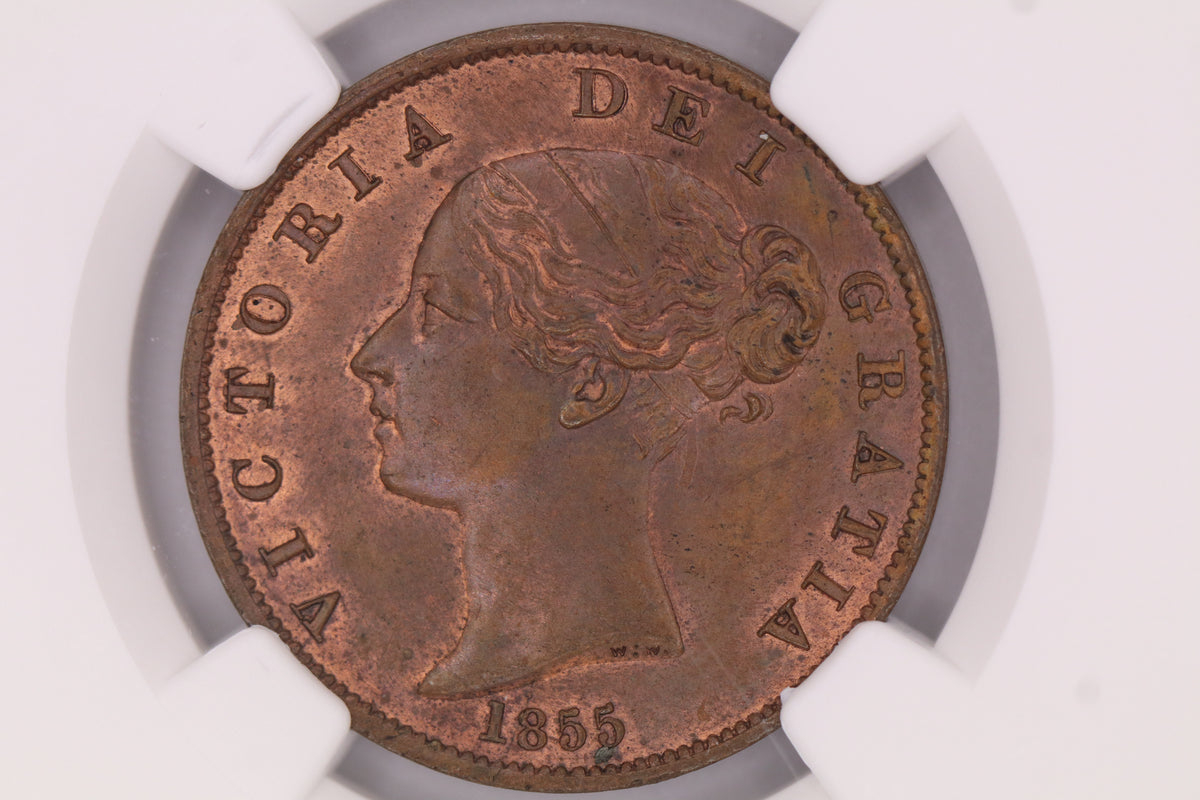 1855 Half Penny MS64BN